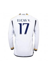 Real Madrid Lucas Vazquez #17 Jalkapallovaatteet Kotipaita 2023-24 Pitkähihainen